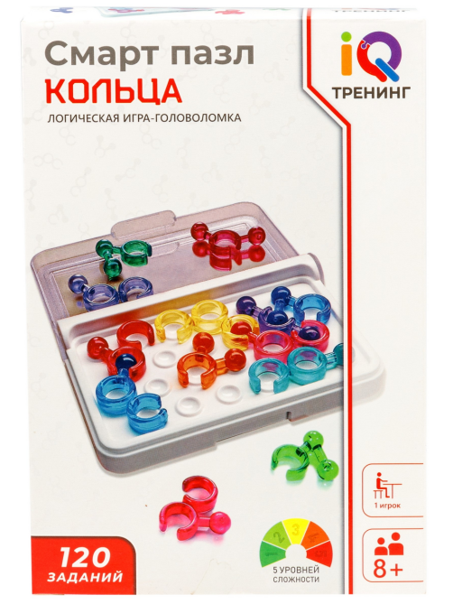Игра настольная 1Toy Смарт пазл Кольца логическая