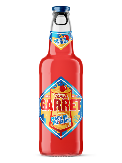 Пивной напиток Tony's Garret Gard Peach on the beach, 0.4л