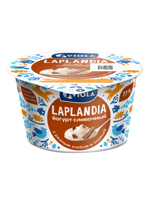 Йогурт Viola Laplandia с ржаным хлебом и корицей сливочный 7.1%, 180г