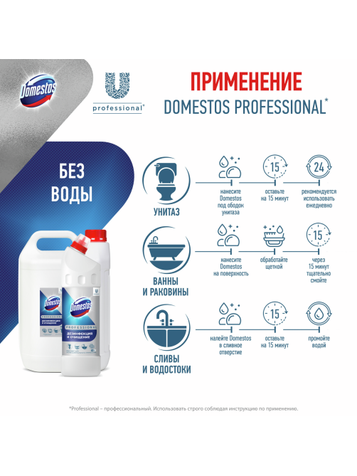 Средство чистящее Доместос дезинфицирующее Свежесть Атлантики, 1л