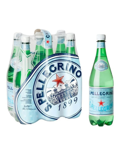 Вода Sanpellegrino минеральные газированная, 1л x 6 шт