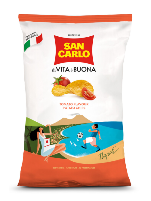 Чипсы San Carlo Piu Gusto Томат, 150г x 16 шт