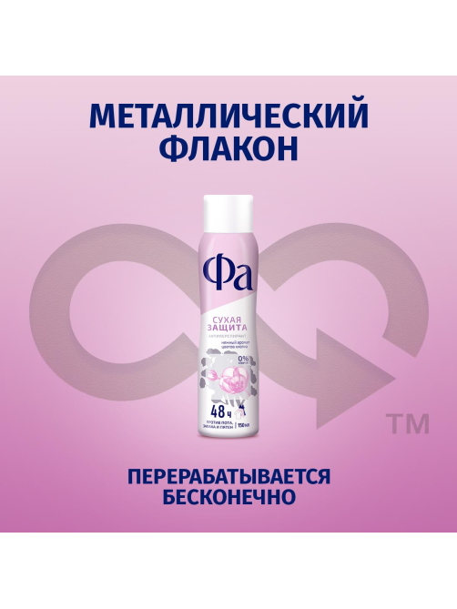 Антиперспирант-спрей Фа Dry Protect Сухая защита Нежный аромат цветов хлопка, 150мл