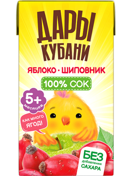 Сок детский Дары Кубани яблоко и шиповник, 125мл x 18 шт