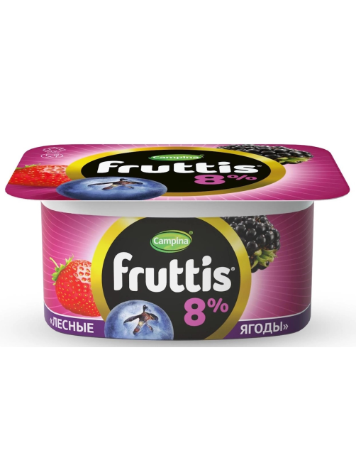 Йогуртный продукт Fruttis C лесными ягодами/c манго и абрикосом 8%, 115г