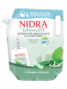 Мыло-молочко жидкое Nidra очищающее антибактериальное, 1л