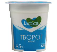 Творог мягкий Lactica 4.5%, 120г
