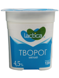 Творог мягкий Lactica 4.5%, 120г