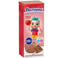 Коктейль молочный Растишка шоколадное мороженое 2% 210г