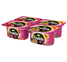 Йогуртный продукт Fruttis C вишней/с маракуйей и персиком 8%, 115г