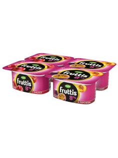 Йогуртный продукт Fruttis C вишней/с маракуйей и персиком 8%, 115г