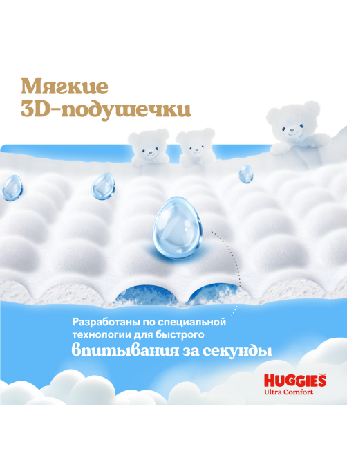 Подгузники-трусики Huggies Ultra Comfort для девочек №5 12-17кг, 42шт