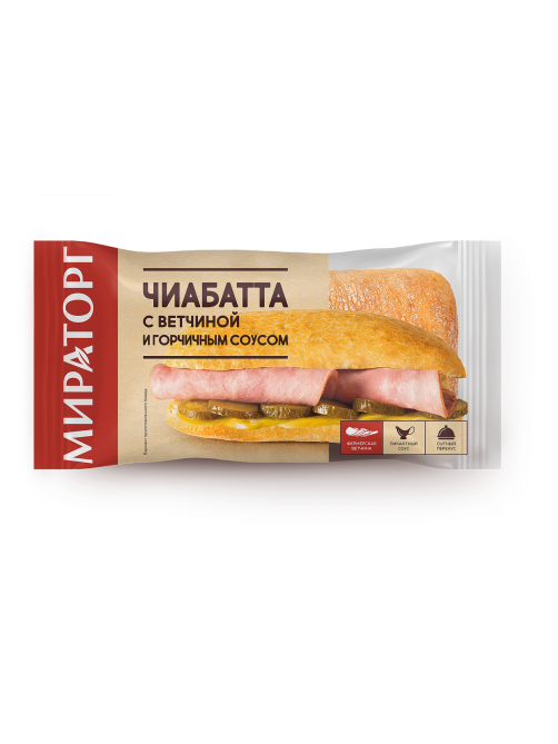Чиабатта Мираторг с ветчиной в горчичном соусе, 190г