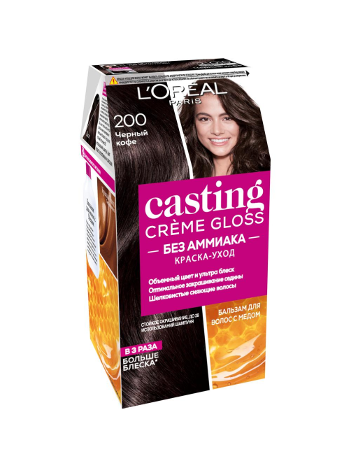 Краска-уход для волос L'Oreal Paris Casting Creme Gloss 200 Черный кофе без аммиака, 273мл