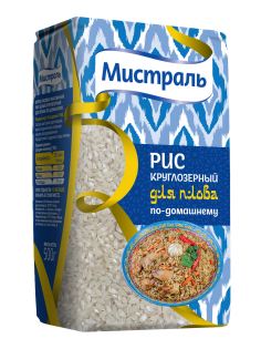 Рис Мистраль для плова по-домашнему круглозерный, 500г