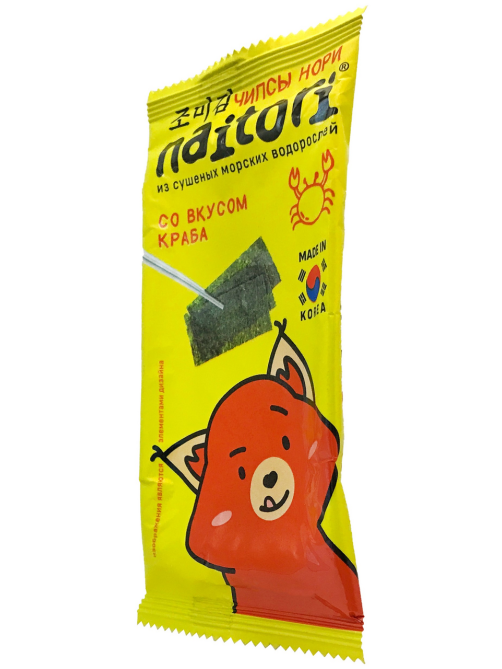 Чипсы нори Naitori со вкусом краба, 3г