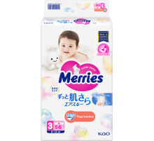 Подгузники Merries для детей 6-11кг размер M, 56шт
