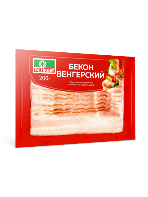 Бекон Велком Венгерский варено-копченый нарезка, 200г