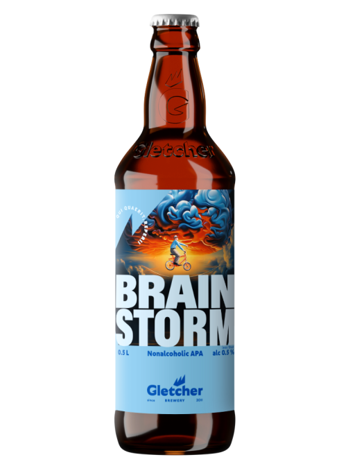 Пиво Gletcher Brainstorm APA безалкогольное, 0.5л