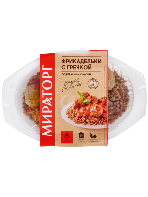 Фрикадельки Мираторг с гречкой под красным соусом, 260г