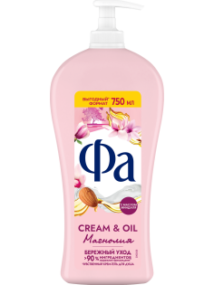Крем-гель для душа Фа Cream&Oil магнолия, 750мл