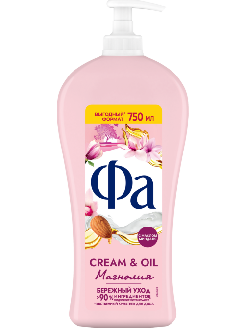 Крем-гель для душа Фа Cream&Oil магнолия, 750мл