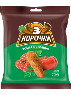 Сухарики 3 корочки томат и зелень, 40г