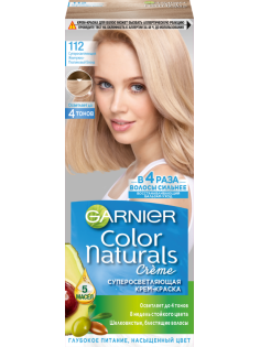 Крем-краска для волос Garnier Color Naturals 112 Пепельный блонд осветляющая, 148г