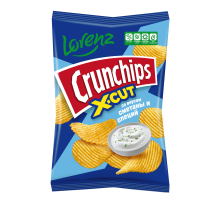 Чипсы Lorenz Crunchips X-Cut рифленые Сметана и специи, 130г