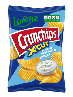 Чипсы Lorenz Crunchips X-Cut рифленые Сметана и специи, 130г
