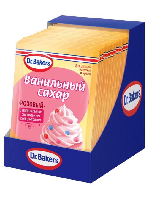 Сахар ванильный Dr.Bakers розовый, 8г