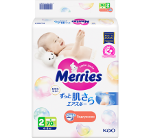 Подгузники Merries S 4-8кг, 70шт