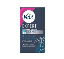 Полоски восковые Veet Expert для чувствительной кожи, 16шт