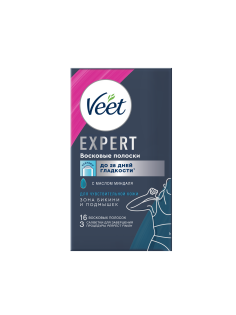 Полоски восковые Veet Expert для чувствительной кожи, 16шт