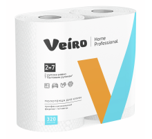 Бумажные полотенца в рулонах Veiro Home Professional 2 слоя 32м белые, 2шт