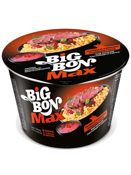 Лапша быстрого приготовления Big Bon Max С говядиной, 95г