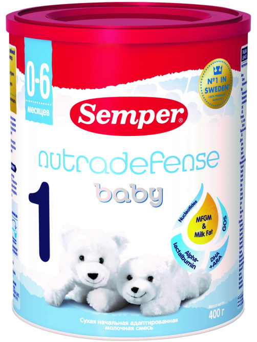 Смесь молочная детская Semper 1 Nutradefense Baby с рождения, 400г