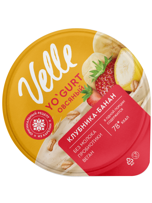 Продукт овсяный Velle клубника-банан, 130г