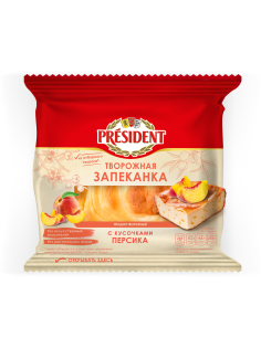 Запеканка творожная President персик 6.5%, 150г