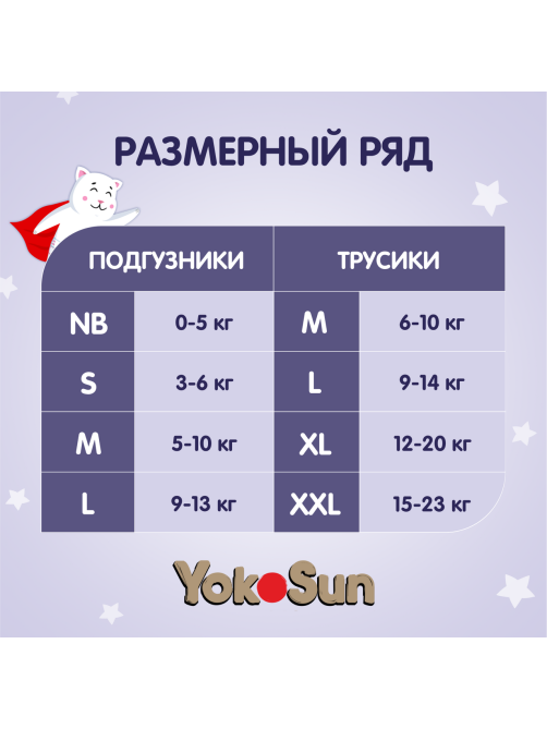 Подгузники-трусики YokoSun Premium XL 12-20кг, 38шт