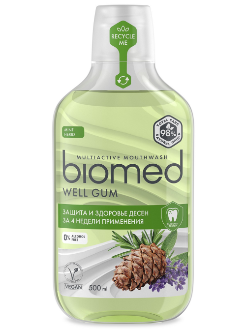 Ополаскиватель для полости рта Biomed Well Gum мята, 500мл