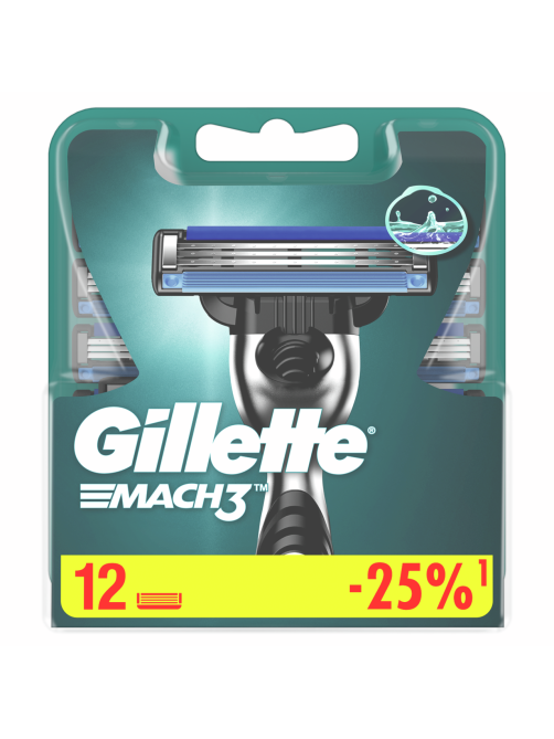 Кассеты для бритья Gillette Mach 3, 12шт