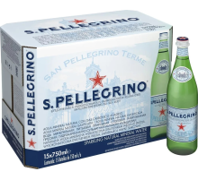 Вода Sanpellegrino минеральная газированная стекло, 750мл x 15 шт