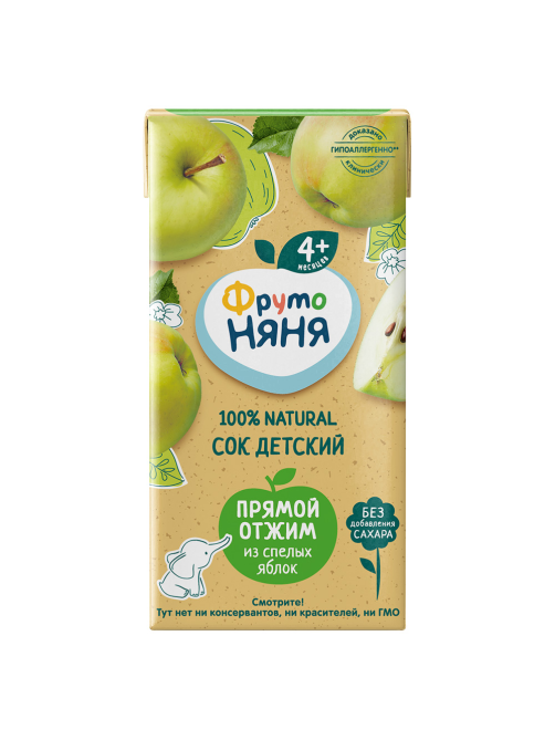 Сок детский ФрутоНяня Яблоко с 4 месяцев, 200мл х 18 шт