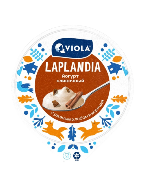 Йогурт Viola Laplandia с ржаным хлебом и корицей сливочный 7.1%, 180г