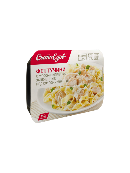 Феттучини Сытоедов с мясом цыпленка замороженные, 350г