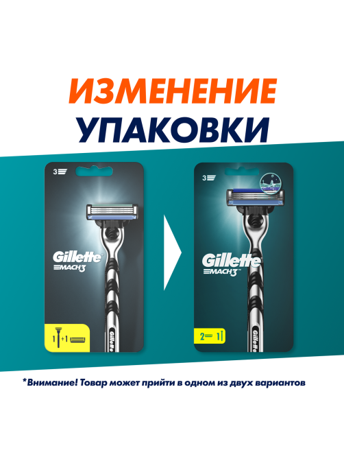 Станок для бритья Gillette Mach3 + 2 сменные кассеты