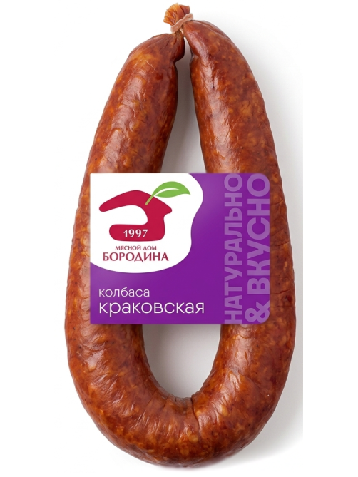 Колбаса Мясной дом Бородина Краковская полукопченая, 330г