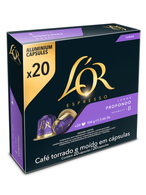 Кофе в капсулах L’or Лунго Профондо для кофемашин Nespresso 20шт, 104г