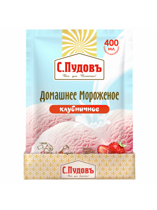 Смесь сухая С.Пудовъ мороженое домашнее клубника, 70г